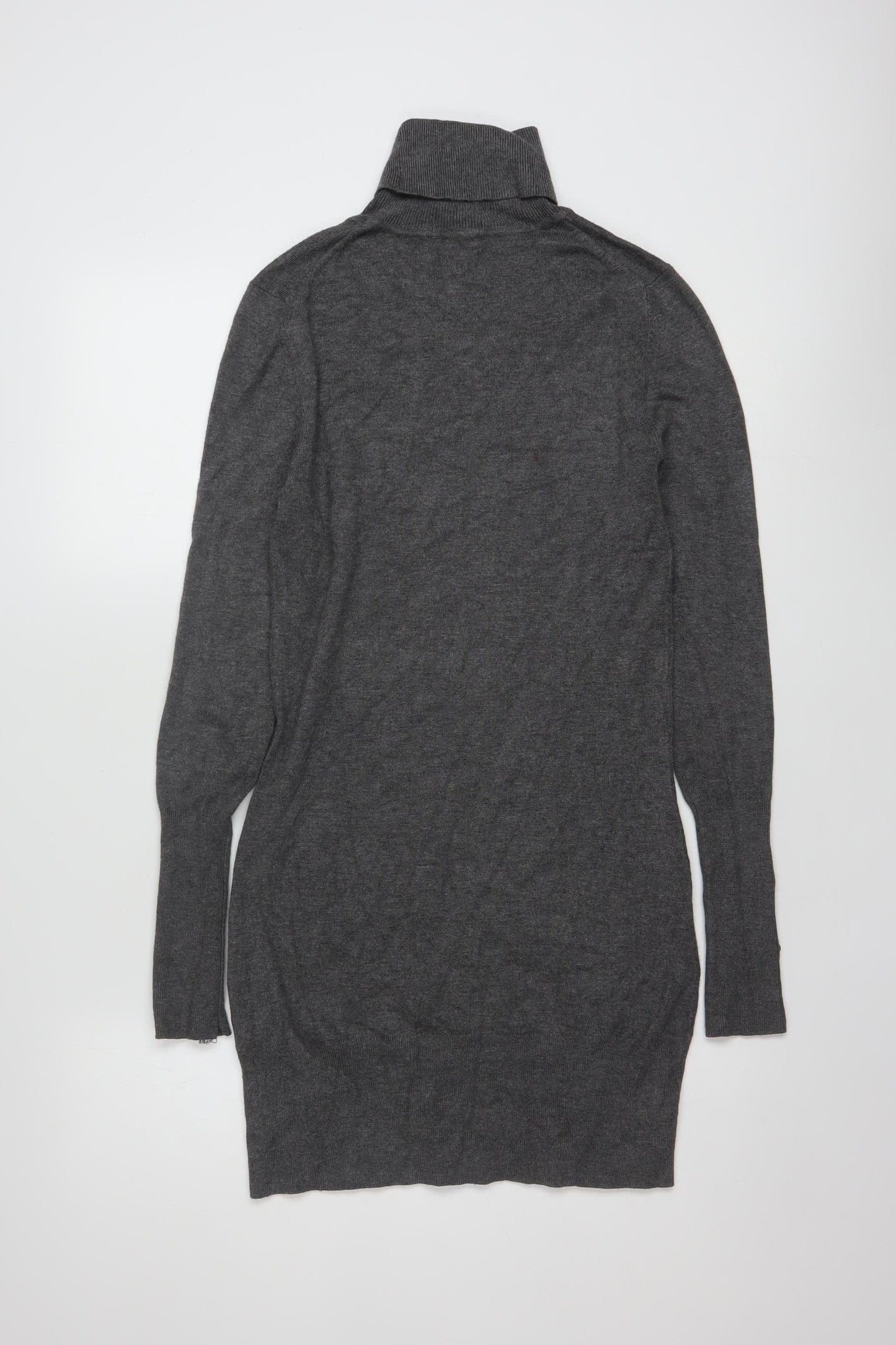 Tezenis Women Grey Slim Fit Roll Neck Long Sleeve Tunic Jumper S