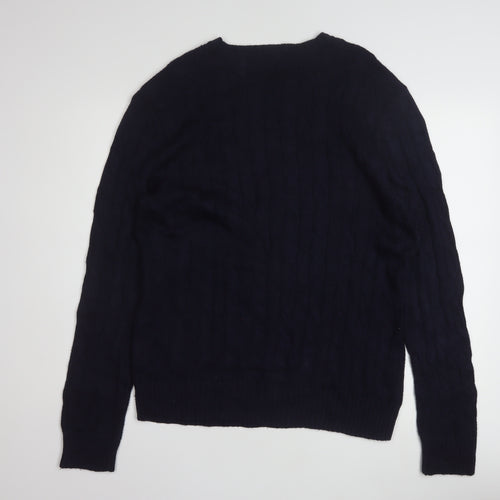 Polo Ralph Lauren Men's Blue Cable-Knit Cotton Jumper M