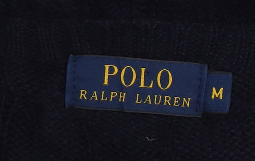 Polo Ralph Lauren Men's Blue Cable-Knit Cotton Jumper M