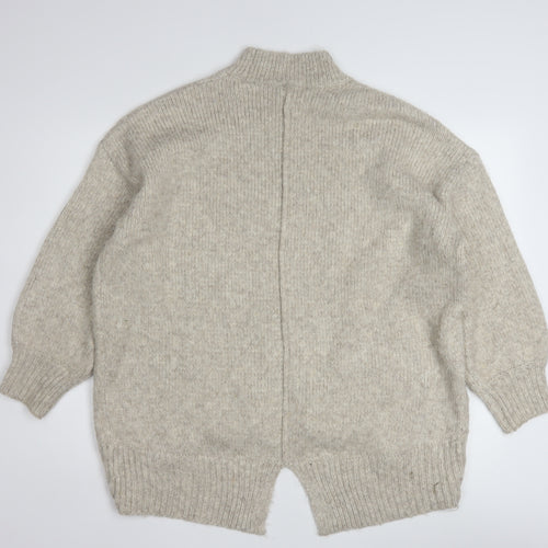 Tu Women Beige Mock Neck Chunky-Knit Jumper Size 18