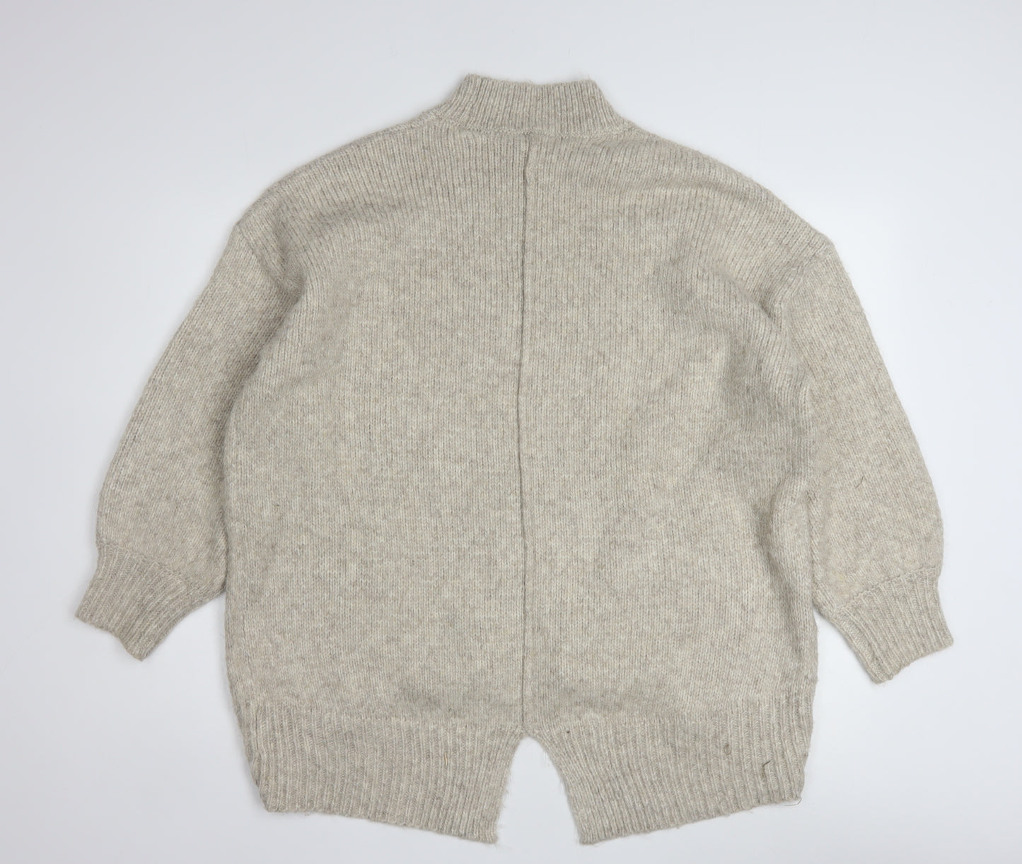Tu Women Beige Mock Neck Chunky-Knit Jumper Size 18