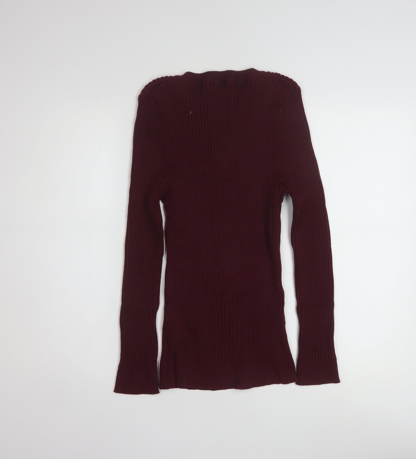 L.A. Knit Collection Women's Burgundy Long Sleeve Pullover Jumper Size L