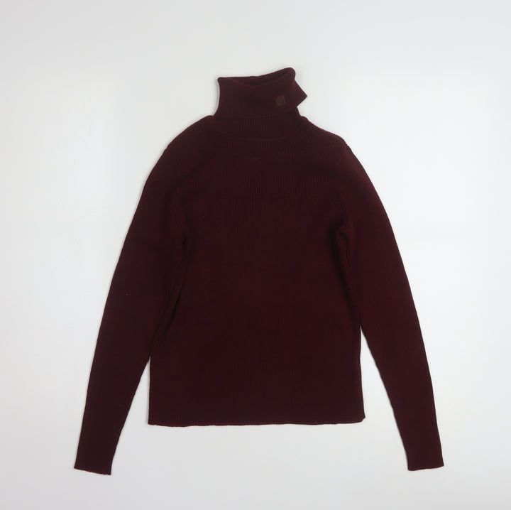 Ralph Lauren Women’s Petite Red Cotton Roll Neck Jumper Size S