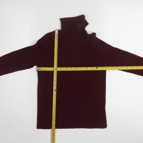 Ralph Lauren Women’s Petite Red Cotton Roll Neck Jumper Size S