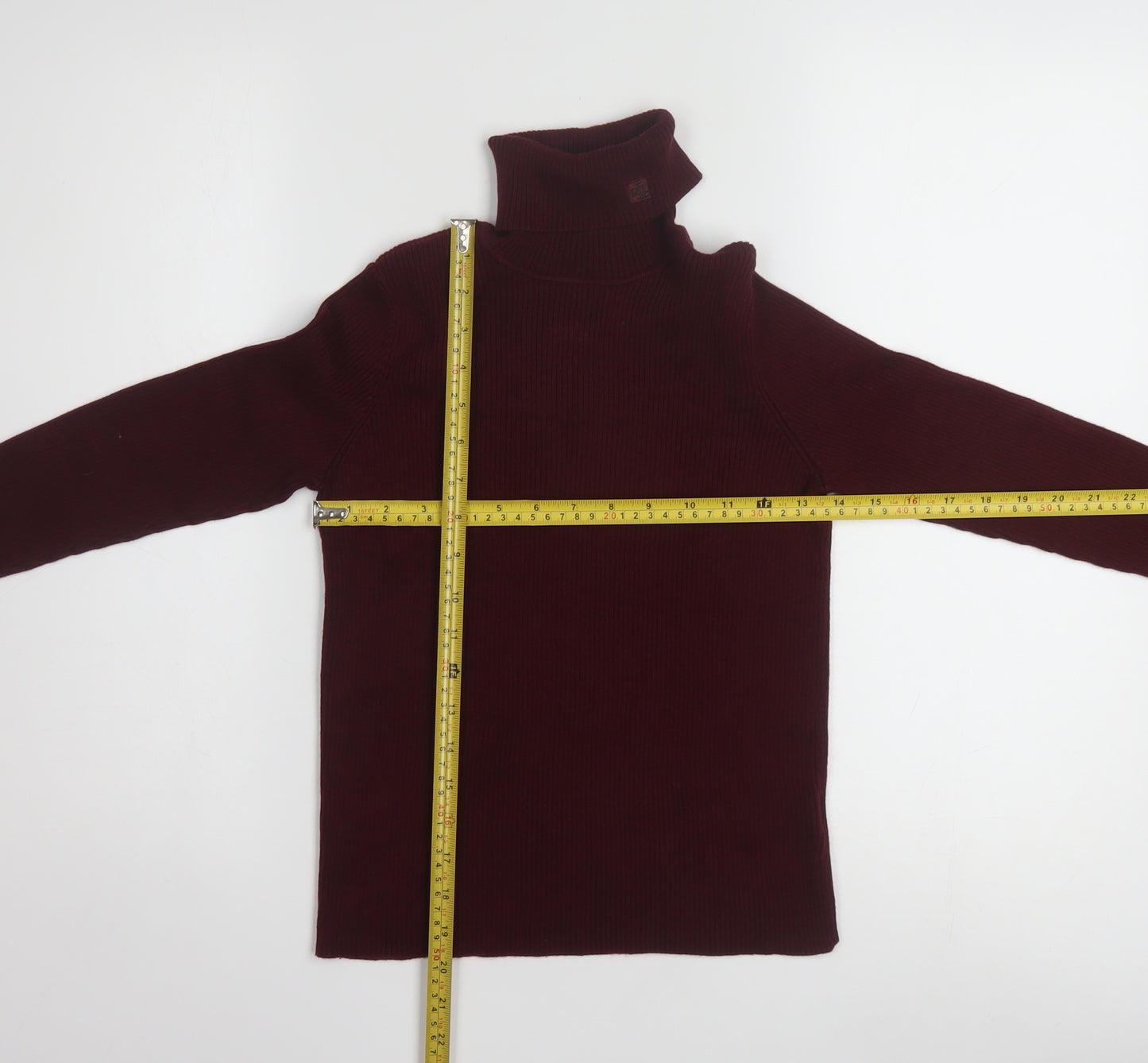 Ralph Lauren Women’s Petite Red Cotton Roll Neck Jumper Size S
