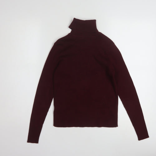 Ralph Lauren Women’s Petite Red Cotton Roll Neck Jumper Size S