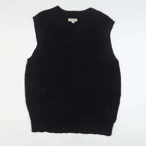 St. John's Bay Men's Black Cotton Knit Sleeveless V-Neck Vest M
