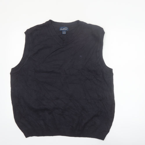 Arnold Palmer Men's Black V-Neck Sleeveless Acrylic Golf Vest L