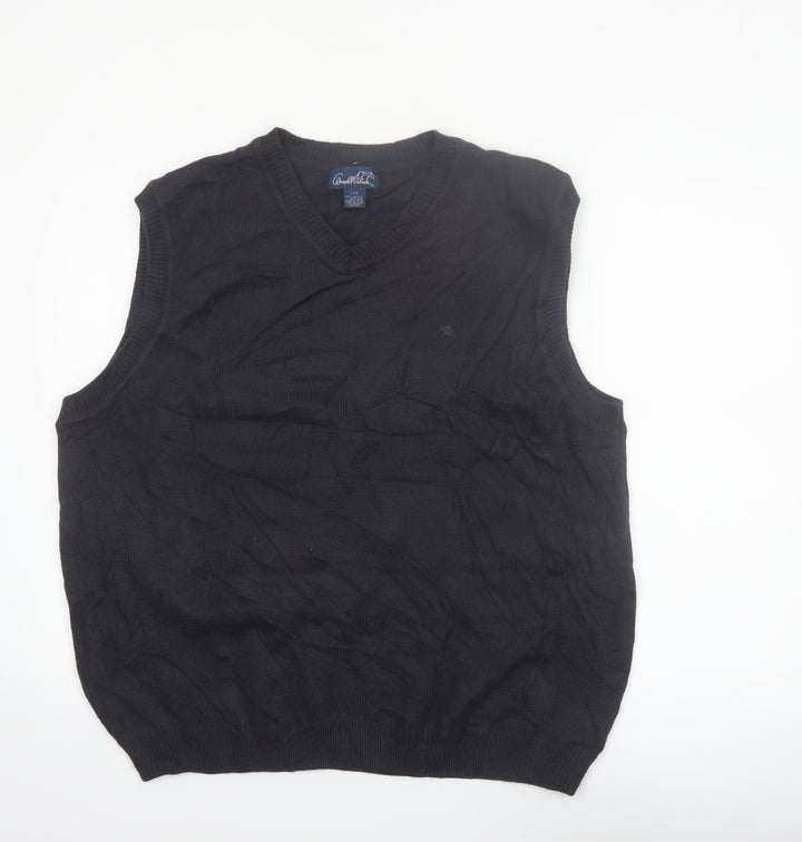 Arnold Palmer Men's Black V-Neck Sleeveless Acrylic Golf Vest L