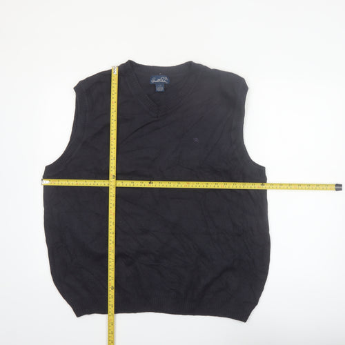 Arnold Palmer Men's Black V-Neck Sleeveless Acrylic Golf Vest L