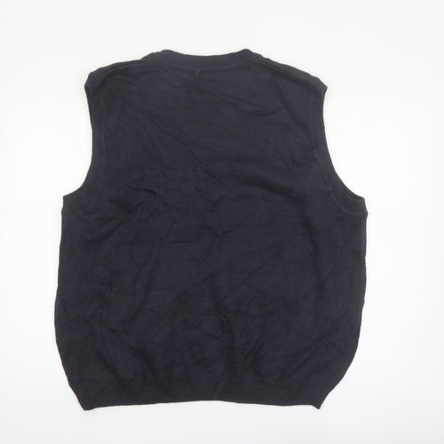 Arnold Palmer Men's Black V-Neck Sleeveless Acrylic Golf Vest L