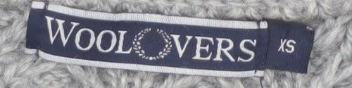 WoolOvers Women's Grey Cable-Knit Wool Jumper XS Classic Warm Winter