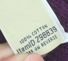 L.L. Bean Women's Purple Cotton Cable Knit Jumper M Regular