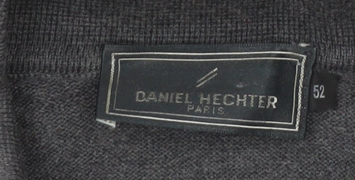 Daniel Hechter Men’s Grey Wool Collared Henley Jumper Size L