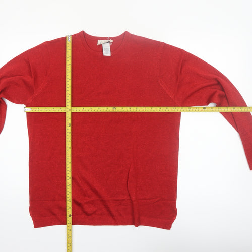 LEA Apparel Womens Red Crew Neck Long Sleeve Pullover Jumper L
