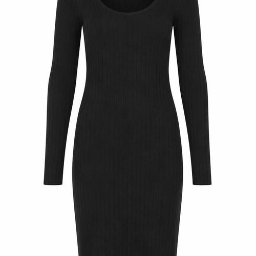 Miss Selfridge Petites Black Bodycon Long Sleeve Knit Dress UK 6