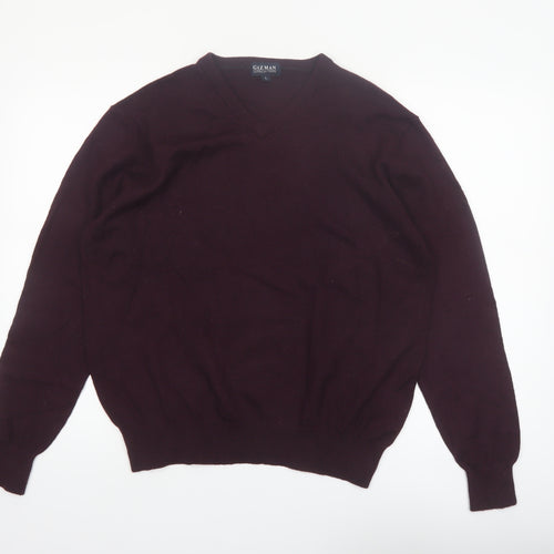 Gazman Mens Brown Wool V-Neck Jumper Size L Classic Fit