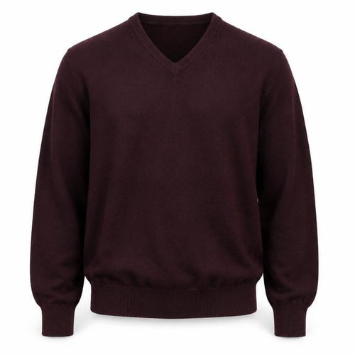 Gazman Mens Brown Wool V-Neck Jumper Size L Classic Fit