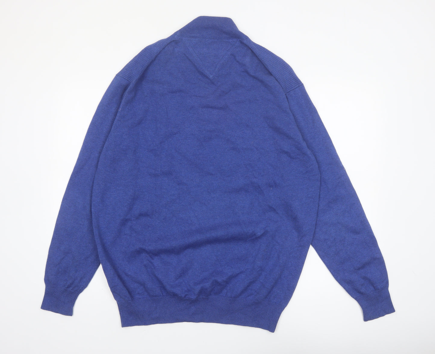 Vedoneire Mens Blue Cotton Half Zip Jumper L High Neck Classic