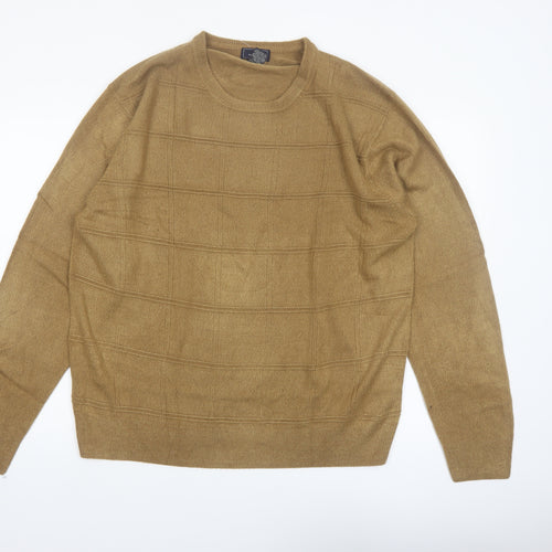 Dockers Men's Beige Acrylic Crew Neck Pullover Jumper XL