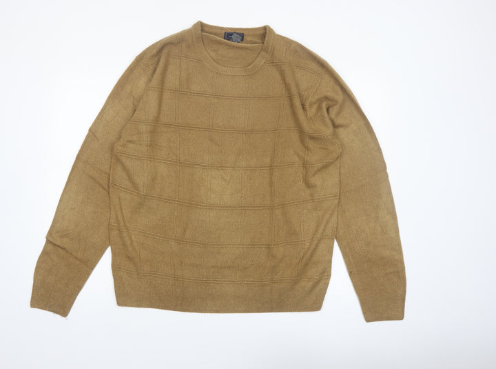 Dockers Men's Beige Acrylic Crew Neck Pullover Jumper XL