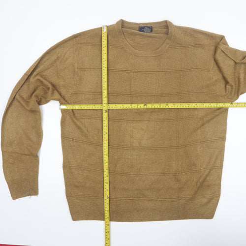 Dockers Men's Beige Acrylic Crew Neck Pullover Jumper XL