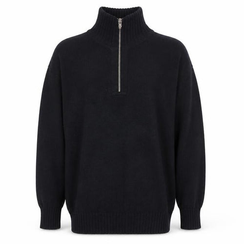 Geoffrey Beene Men's Black Cotton 1/2 Zip High Neck Jumper L