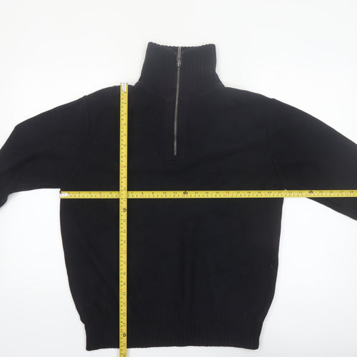 Geoffrey Beene Men's Black Cotton 1/2 Zip High Neck Jumper L