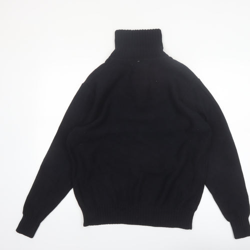 Geoffrey Beene Men's Black Cotton 1/2 Zip High Neck Jumper L