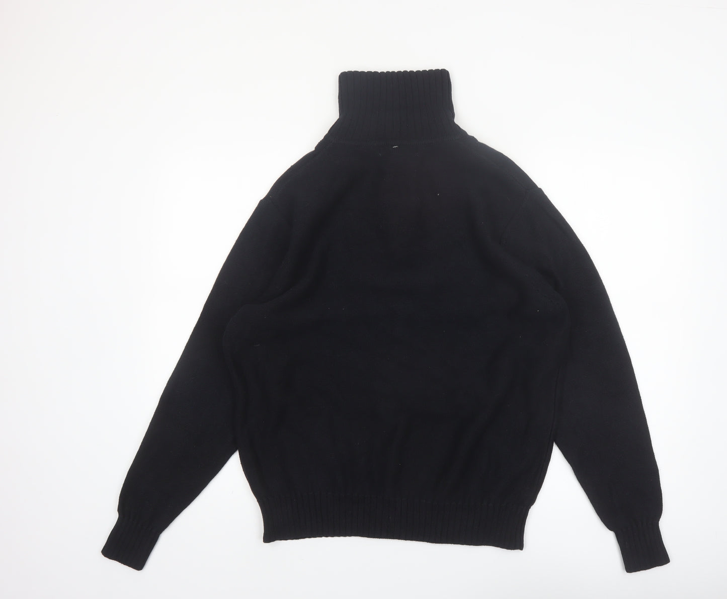 Geoffrey Beene Men's Black Cotton 1/2 Zip High Neck Jumper L