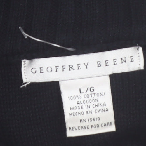 Geoffrey Beene Men's Black Cotton 1/2 Zip High Neck Jumper L