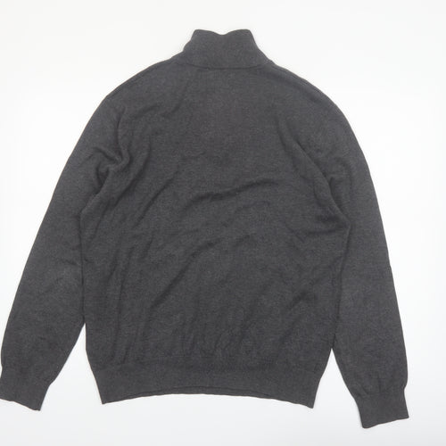 Nautica Men's Grey 1/4 Zip Cotton Jumper Size L