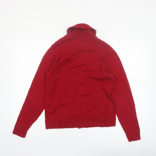 Lauren Ralph Lauren Petite Red Cotton Button Cardigan Women P/L