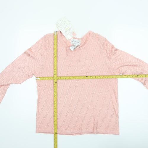 Linea by Louis Dell'Olio Pink Rayon Knit Women's L Jumper