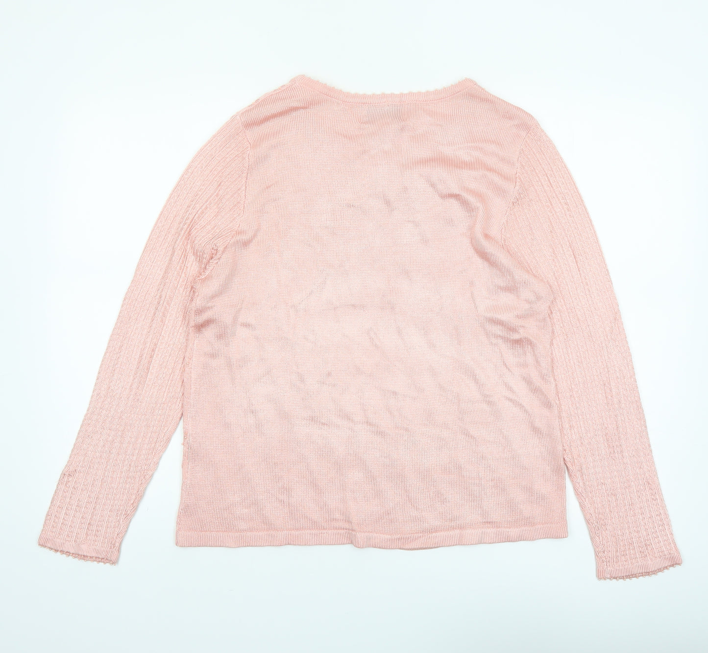 Linea by Louis Dell'Olio Pink Rayon Knit Women's L Jumper