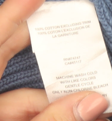 RedHead Men's Blue Cotton Henley Jumper XL High Neck Knit