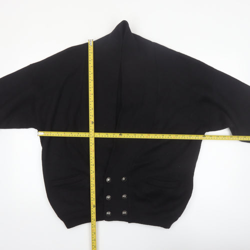 Aklanda Men's Black Wool Button Cardigan M Classic Fit