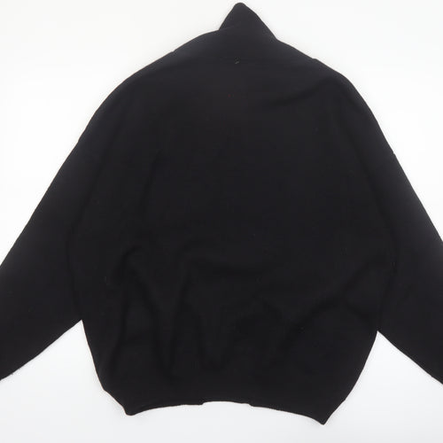 Aklanda Men's Black Wool Button Cardigan M Classic Fit