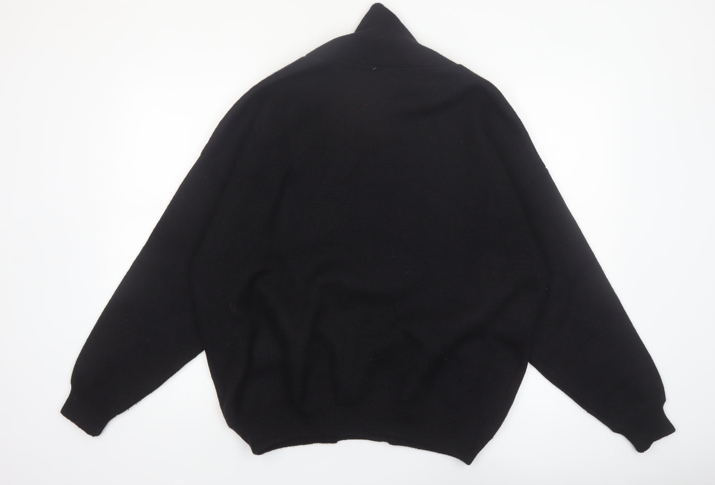 Aklanda Men's Black Wool Button Cardigan M Classic Fit