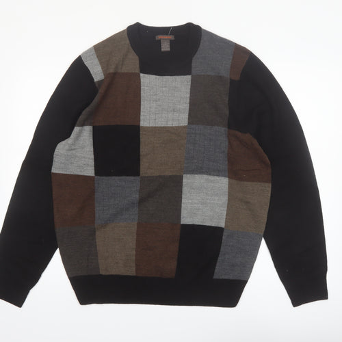 Dockers Men's Multicoloured Check Knit Acrylic Jumper L