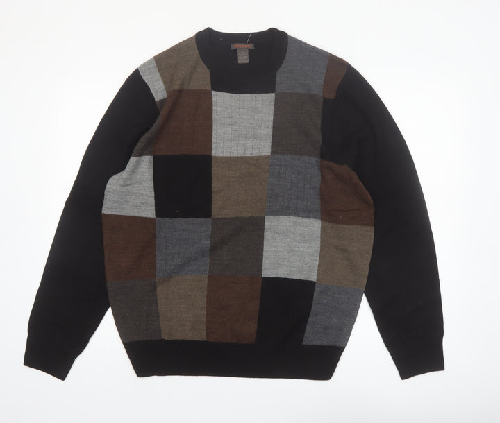 Dockers Men's Multicoloured Check Knit Acrylic Jumper L