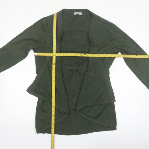 Marks and Spencer Per Una Green Long Sleeve Open Knit Cardigan Size 16