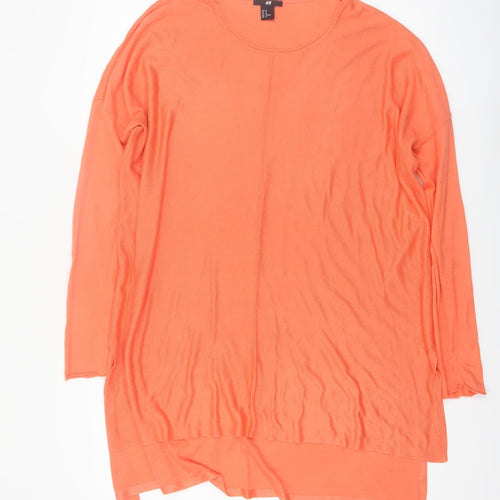 H&M Women’s Orange Long Sleeve Relaxed Tunic Jumper Size 12