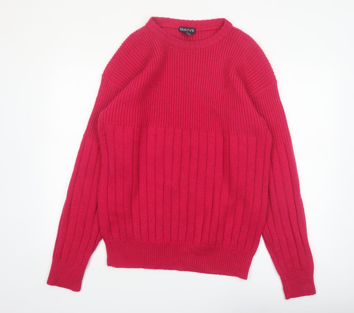 GANT Men’s Red Wool Crew Neck Pullover Jumper Size L