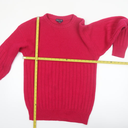 GANT Men’s Red Wool Crew Neck Pullover Jumper Size L