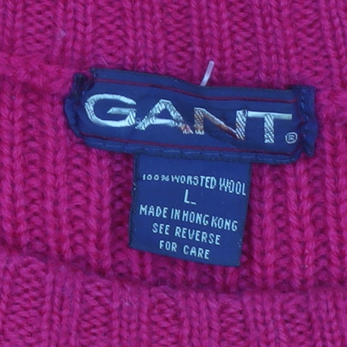 GANT Men’s Red Wool Crew Neck Pullover Jumper Size L