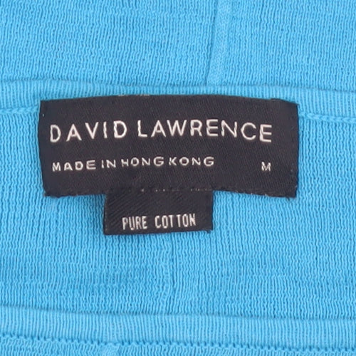 David Lawrence Womens Blue Cotton 3/4 Sleeve Pullover Jumper M