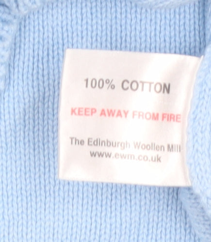 Isle Essentials Women's Blue Cotton Short Sleeve Jumper Size 14-16