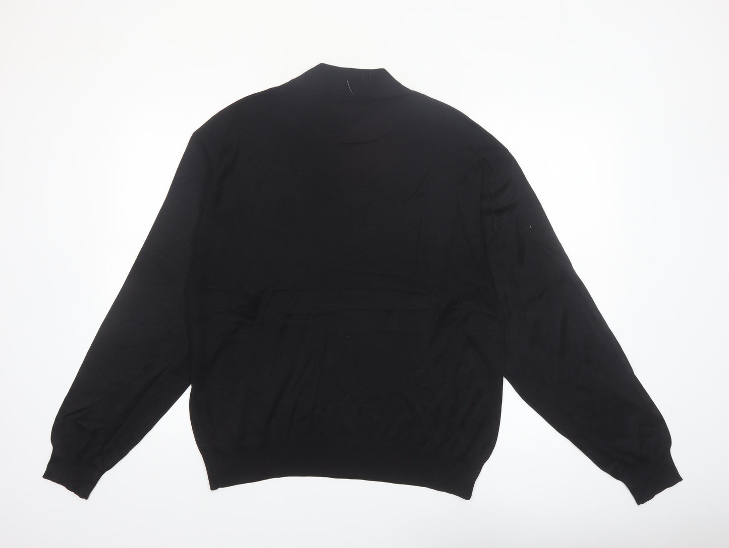 Johnston & Murphy Men's Black Silk Mock Neck Jumper L