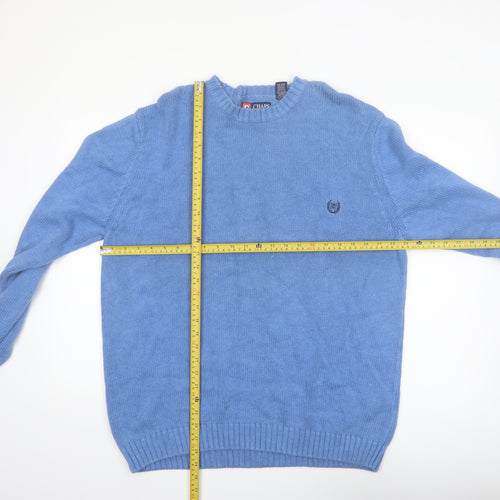 Chaps Men's Blue Cotton Crew Neck Pullover Jumper XL